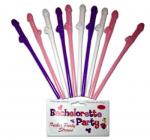 Hott Bachelorette Party Pink White & Purple Drinking Pecker Straws